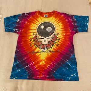 Vintage 1992 Grateful Dead Space Your Face Liquid Blue T Shirt